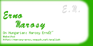 erno marosy business card